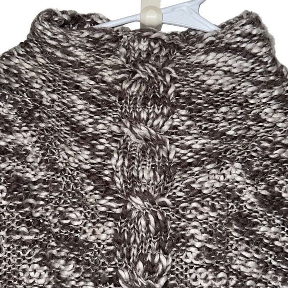 Ladies Size M Absinthe Heathered Brown Mock Neck Braid Ribbed Knit Sweater - Picture 8 of 9